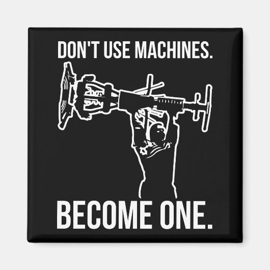 Werden Sie zur Maschine - Funny Cartoon Strongman Magnet (Vorne)