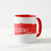 WERDEN Text auf roter Pinsel-Tasse Tasse (VorderseiteRechts)