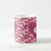 Werden wir mein Valentin sein? Herzhintergrund Kaffeetasse (Mittel)