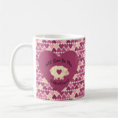 Werden wir mein Valentin sein? Herzhintergrund Kaffeetasse (Links)
