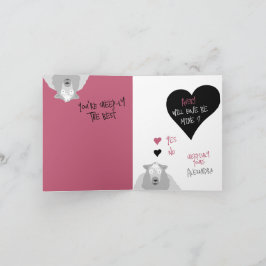 "Werden wir meine sein?" Funny Sheep Liebe + Valen Feiertagskarte