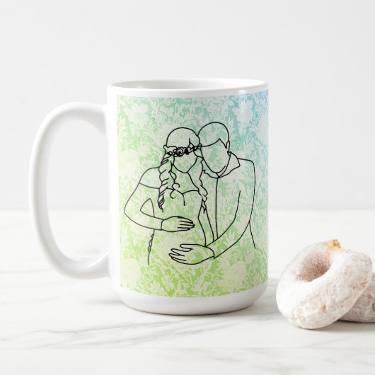 Werdende Eltern Faux-Spitze Kaffeetasse (Mit Donut)