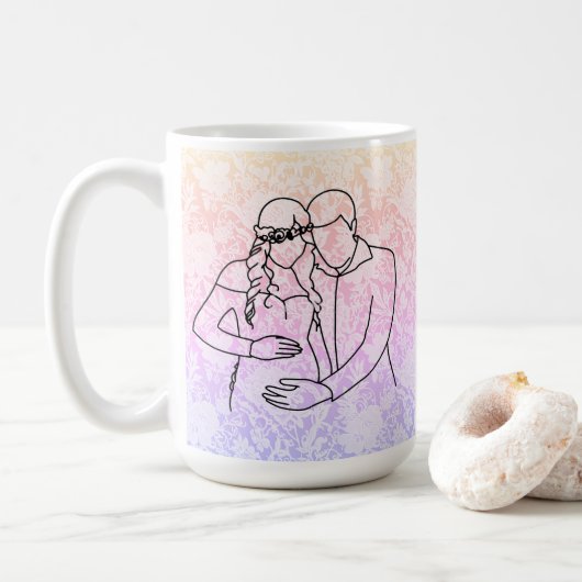 Werdende Eltern Faux-Spitze Kaffeetasse (Mit Donut)