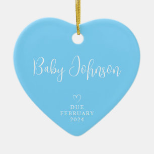 Werdende Eltern Foto Baby Junge voraussichtlich 20 Keramik Ornament