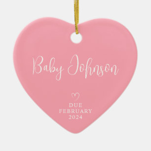 Werdende Eltern Foto Baby Mädchen voraussichtlich  Keramik Ornament