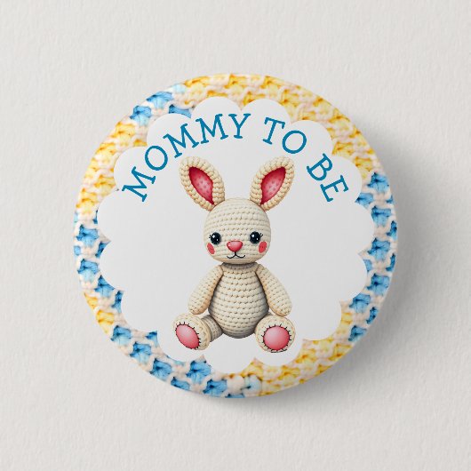 Werdende Mutter | Baby-Party für einen Jungen Button (Vorderseite)