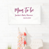 werdende Mutter Baby-Party Name Datum rosa einfach Banner (Insitu)