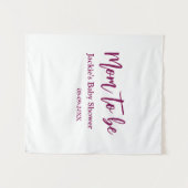 werdende Mutter Baby-Party Name Datum rosa einfach Wandteppich (Vorderseite (Horizontal))