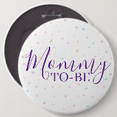 Werdende-Mutter-Baby-Sprinkle-Pastell-Konfetti-But Button (Vorne & Hinten)