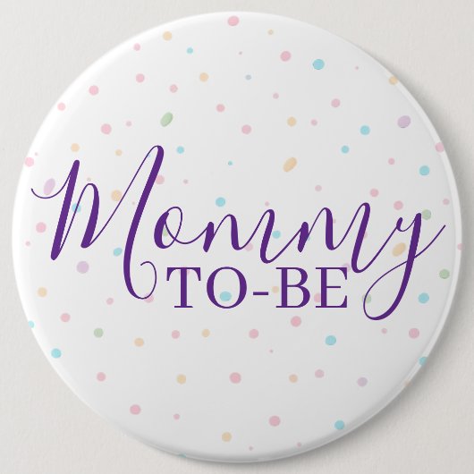 Werdende-Mutter-Baby-Sprinkle-Pastell-Konfetti-But Button (Vorderseite)
