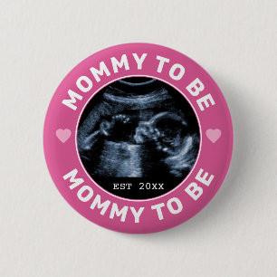 Werdende Mutter Benutzerdefiniertes Foto Baby Show Button