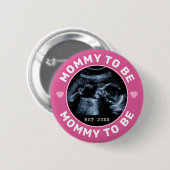 Werdende Mutter Benutzerdefiniertes Foto Baby Show Button (Vorne & Hinten)