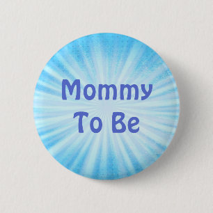 Werdende Mutter Blau Baby Shower Button