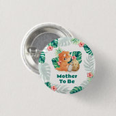 Werdende Mutter Blumen-Schlüpfender Dinosaurier-Ba Button (Vorne & Hinten)