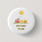 Werdende Mutter Gummiente Choo Choo-Zug Baby Showe Button (Vorderseite)