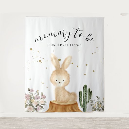 Werdende Mutter Kaninchen Hase Hintergrund Wandteppich (Vorderseite)