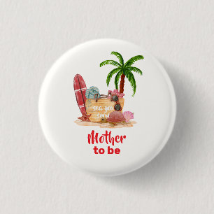 Werdende Mutter Ozean-Surf-Strandtasche Baby-Party Button