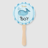 Werdende Mutter Süßer Wal Baby Shower Geschlecht E Fächer (Vorderseite)