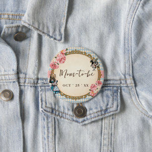Werdende Mutter Vintage Alice Baby Shower Button