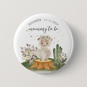 Werdende Mutti Schaf Waldtier Button