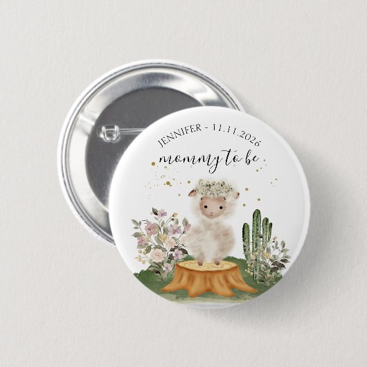 Werdende Mutti Schaf Waldtier Button (Vorne & Hinten)