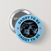 Werdender Vater, benutzerdefiniertes Foto-Baby-Sho Button (Vorne & Hinten)