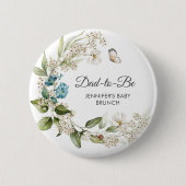 Werdender Vater, Morgenglanz Blau Baby Shower/Brun Button (Vorderseite)