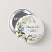 Werdender Vater, Morgenglanz Blau Baby Shower/Brun Button (Vorne & Hinten)