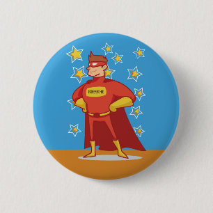 Werdender Vater Superheld am Vatertag Button