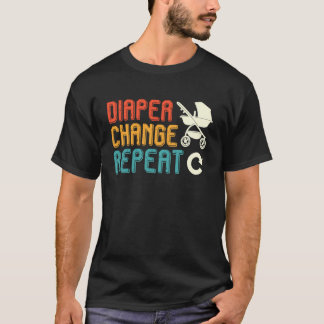 Werdender Vater WICKELN WIEDERHOLEN Lustig Bald T-Shirt