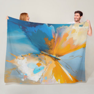 Werdendes Licht – Abstrakter Schmetterling in Bewe Fleecedecke