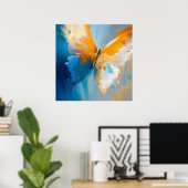 Werdendes Licht – Abstrakter Schmetterling in Bewe Poster (Heimbüro)