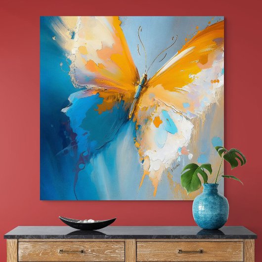 Werdendes Licht – Abstrakter Schmetterling in Bewe Poster