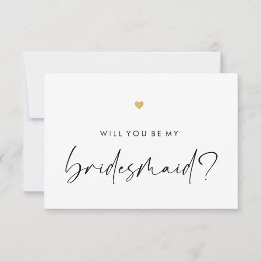Werdet ihr mein Bridesmaid-Modernes Script Gold He Einladung (Vorderseite)