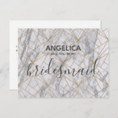 Werdet ihr mein Muster aus weißem Marmor sein? Einladungspostkarte (Vorne/Hinten)