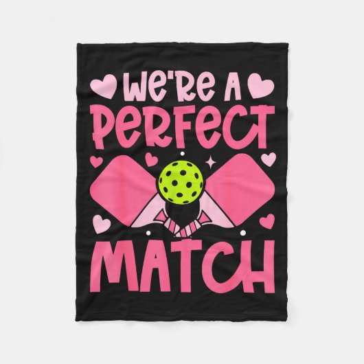 We're A Match Ckleball Couple Paddle Hearts Valent Fleecedecke (Vorderseite)