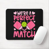 We're A Match Ckleball Couple Paddle Hearts Valent Mousepad (Mit Mouse)