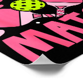 We're A Match Ckleball Couple Paddle Hearts Valent Poster (Ecke)