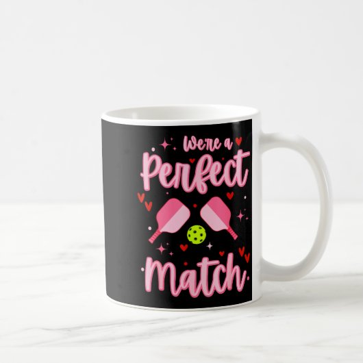 We're A Perfect Match Funny Ckleball Valentines Da Kaffeetasse (Rechts)