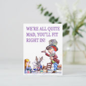 We're all quite mad, you'll fit right in! postkarte (Stehend Vorderseite)