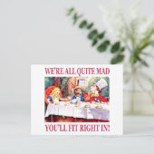 We're all quite mad, you'll fit right in! postkarte (Stehend Vorderseite)