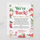 We're Back Elf Arrival Letter Elves Christmas Einladung (Vorderseite)