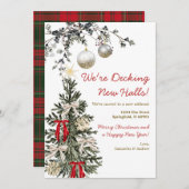We're Decking New Halls Christmas Tree New Home Einladung (Vorne/Hinten)