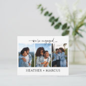 We're Engaged 3 Photo Script Postcard Postkarte (Stehend Vorderseite)