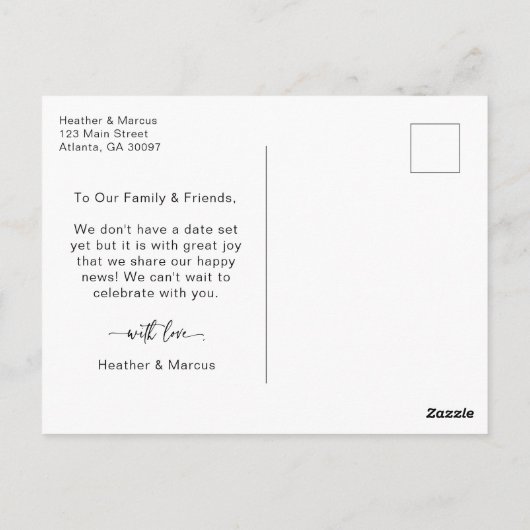 We're Engaged 3 Photo Script Postcard Postkarte (Rückseite)