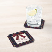 We're engaged Engagement Party Red Bow Christmas Untersetzer (Vor Ort)