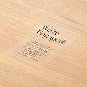 We're Engaged Minimalist Engagement Party Acryleinladungen (Ablage )