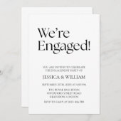 We're Engaged Minimalist Engagement Party Einladung (Vorne/Hinten)