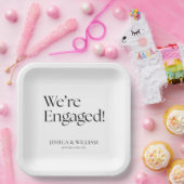 We're Engaged Minimalist Engagement Party Pappteller (Party)