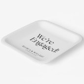 We're Engaged Minimalist Engagement Party Pappteller (Gewinkelt)